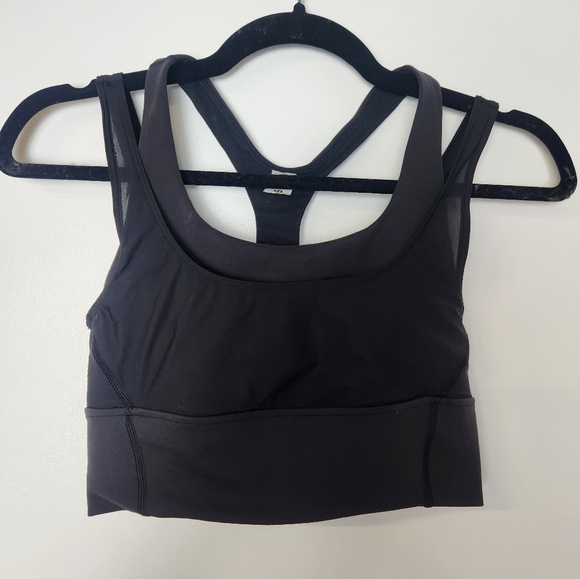 Lululemon Wunder Train Mesh Black Size 4 Sports Bra - Picture 1 of 5